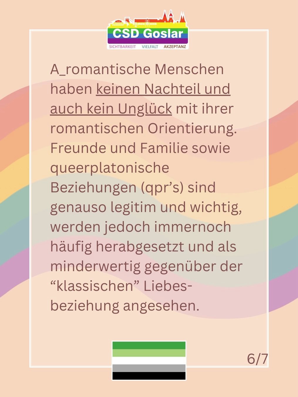 A_romantische Menschen haben keinen Nachteil durch ihre Orientierung. Freundschaften, Familie und queerplatonische Beziehungen (QPRs) sind ebenso legitim wie klassische Liebesbeziehungen.
