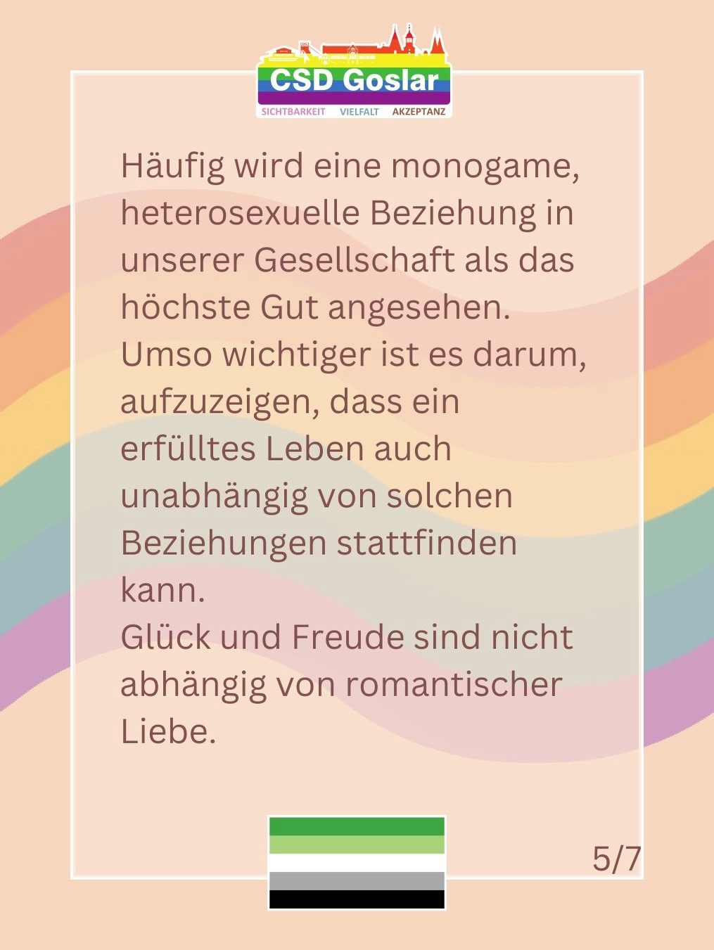 Kritik an der gesellschaftlichen Idealisierung monogamer, heterosexueller Beziehungen. Betonung, dass ein erfülltes Leben auch ohne romantische Beziehung möglich ist und Glück nicht von romantischer Liebe abhängt.